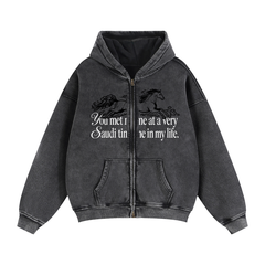 Saudi Time Zip Up Fleece Hoodie